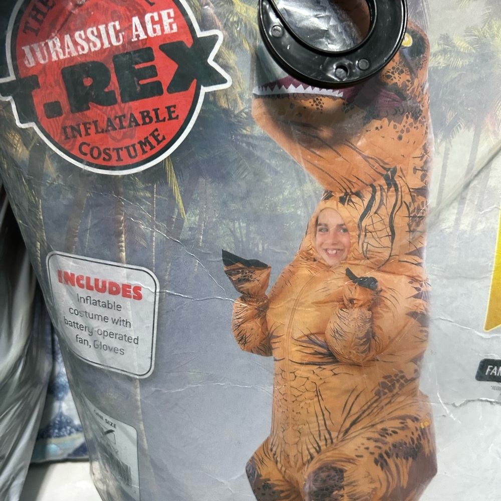 Inflatable T-Rex Costume for Kids - Orange.